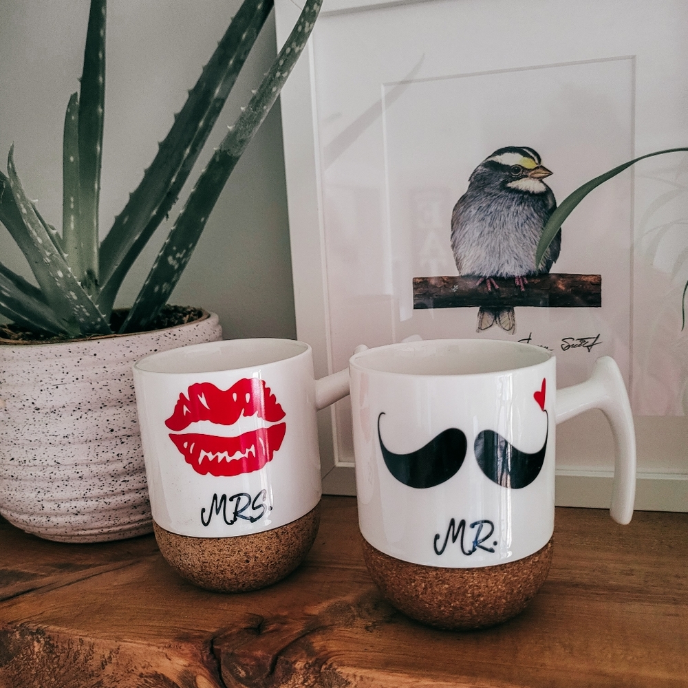 MR & MRS White and Brown Mugs Set